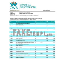 Canadian Western fake business bank statement  Word and PDF template