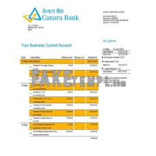 Canara fake business bank statement  Word and PDF template