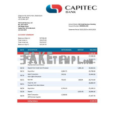 Capitec fake business bank statement  Word and PDF template