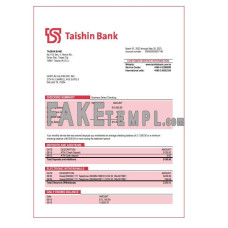 Taishin fake business bank statement  Word and PDF template