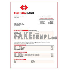 Techcombank fake business bank statement  Word and PDF template