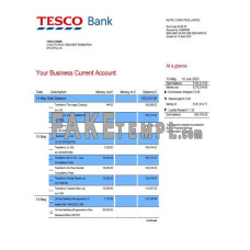 Tesco fake business bank statement  Word and PDF template