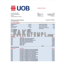 UOB (United Overseas Bank) fake business bank statement  Word and PDF template