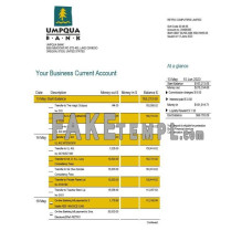 Umpqua fake business bank statement  Word and PDF template