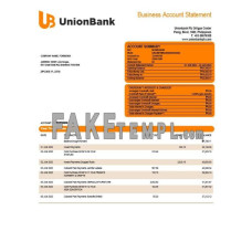 Union Bank of the Philippines fake business bank statement  Word and PDF template