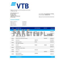 VTB fake business bank statement  Word and PDF template