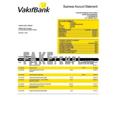 Vakifbank fake business bank statement  Word and PDF template