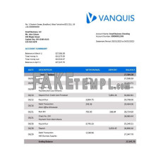 Vanquis fake business bank statement  Word and PDF template