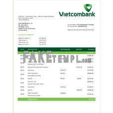 Vietcombank fake business bank statement  Word and PDF template