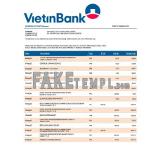 Vietin fake business bank statement  Word and PDF template