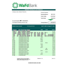 Washington Federal Inc fake business bank statement  Word and PDF template