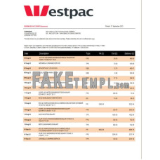 Westpac fake business bank statement  Word and PDF template