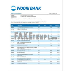 Woori fake business bank statement  Word and PDF template