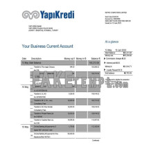 Yapi Kredi fake business bank statement  Word and PDF template