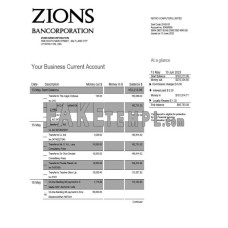 Zions Bancorporation fake business bank statement  Word and PDF template