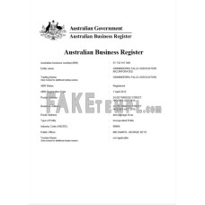 Australia fake business registration certificate Word and PDF template, version 2