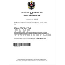 Austria fake business registration certificate Word and PDF template