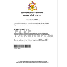 Barbados fake business registration certificate Word and PDF template