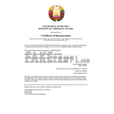 Belarus fake business registration certificate Word and PDF template