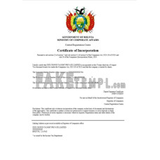 Bolivia fake business registration certificate Word and PDF template