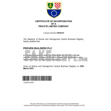 Bosnia and Herzegovina fake business registration certificate Word and PDF template