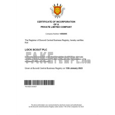 Burundi fake business registration certificate Word and PDF template