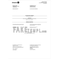 Canada Ontario fake business registration certificate Word and PDF template