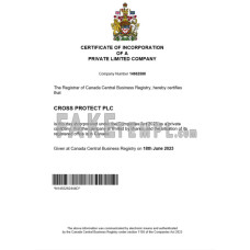 Canada fake business registration certificate Word and PDF template