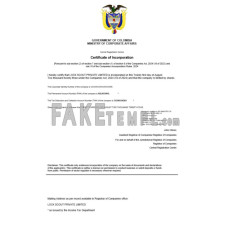 Colombia fake business registration certificate Word and PDF template