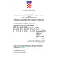 Croatia fake business registration certificate Word and PDF template