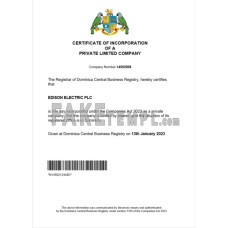 Dominica fake business registration certificate Word and PDF template