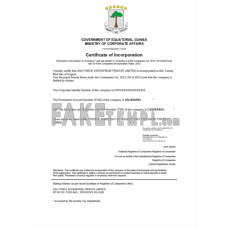 Equatorial Guinea fake business registration certificate Word and PDF template