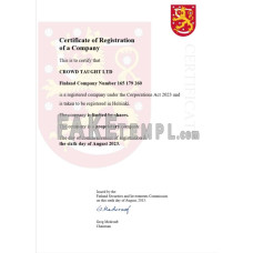 Finland fake business registration certificate Word and PDF template