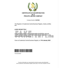 Guatemala fake business registration certificate Word and PDF template