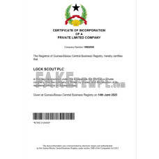 Guinea-Bissau fake business registration certificate Word and PDF template