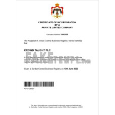 Jordan fake business registration certificate Word and PDF template