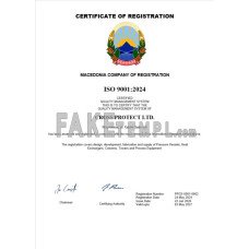 Macedonia fake business registration certificate Word and PDF template