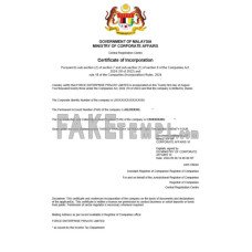 Malaysia fake business registration certificate Word and PDF template