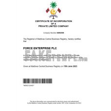 Maldives fake business registration certificate Word and PDF template