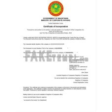 Mauritania fake business registration certificate Word and PDF template