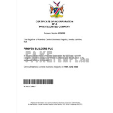 Namibia fake company registration certificate Word and PDF template