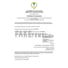 Saudi Arabia fake business registration certificate Word and PDF template