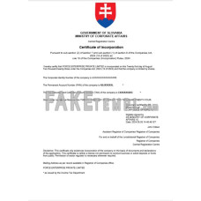 Slovakia fake business registration certificate Word and PDF template