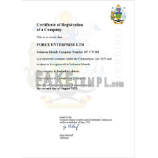 Solomon Islands fake business registration certificate Word and PDF template