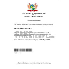 Suriname fake business registration certificate Word and PDF template