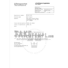 Sweden fake business registration certificate Word and PDF template