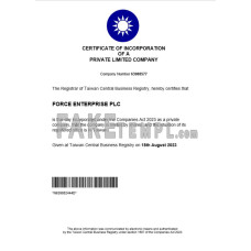 Taiwan fake business registration certificate Word and PDF template