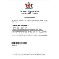 Trinidad and Tobago fake business registration certificate Word and PDF template