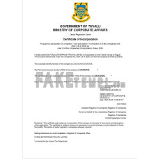 Tuvalu fake business registration certificate Word and PDF template