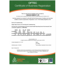 USA OFTEC fake business registration certificate Word and PDF template